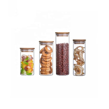 Food grade nuts coffee spice storage jar with bamboo lid BJ-06A